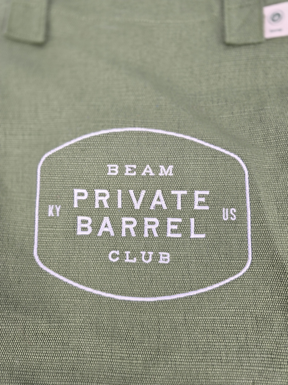 Beam Private Barrel Club Tote Bag Hemp Cotton Green Bourbon Whiskey Promo - Picture 2 of 5